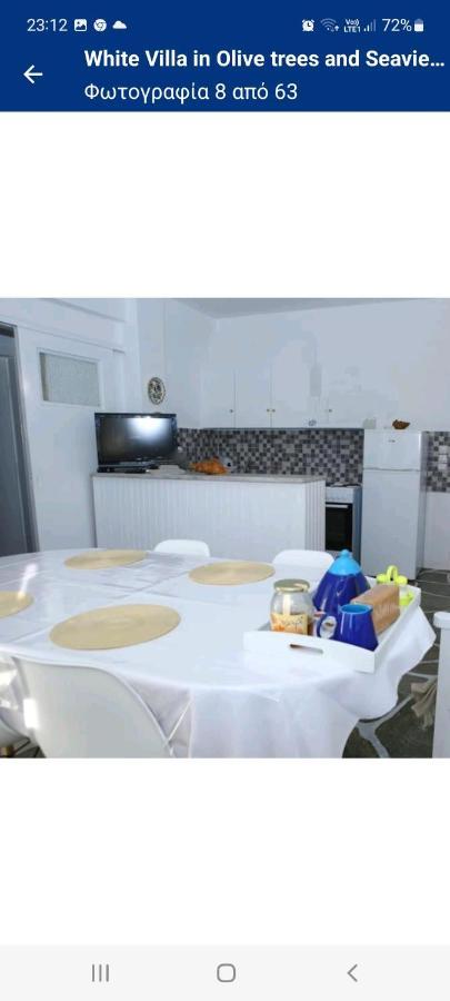 White Villa In Olive Trees And Seaview To Panagia Almiropótamos エクステリア 写真